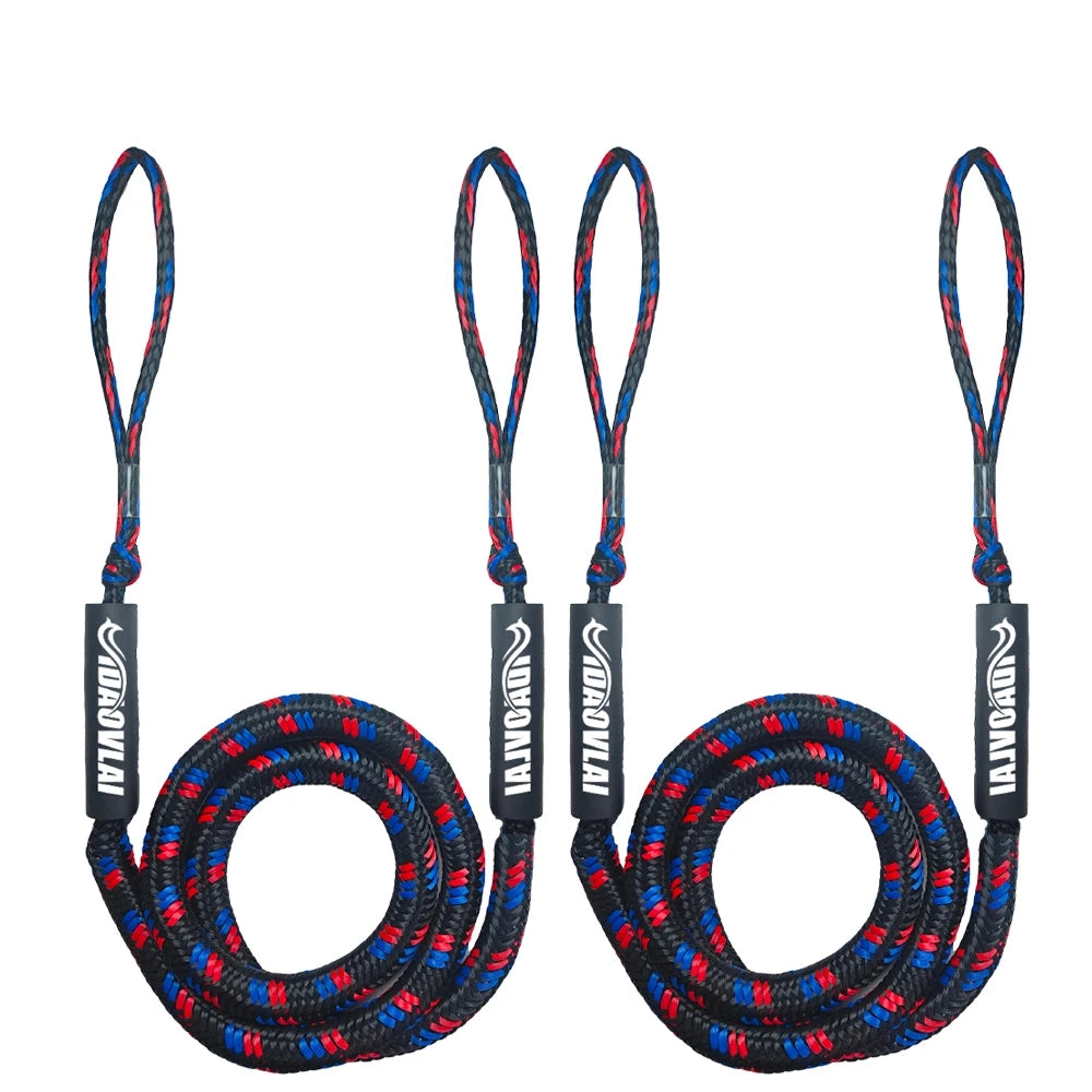 Bungee Dock Lines — 6ft, 2200 lb, Stainless Hooks (2-Pack)