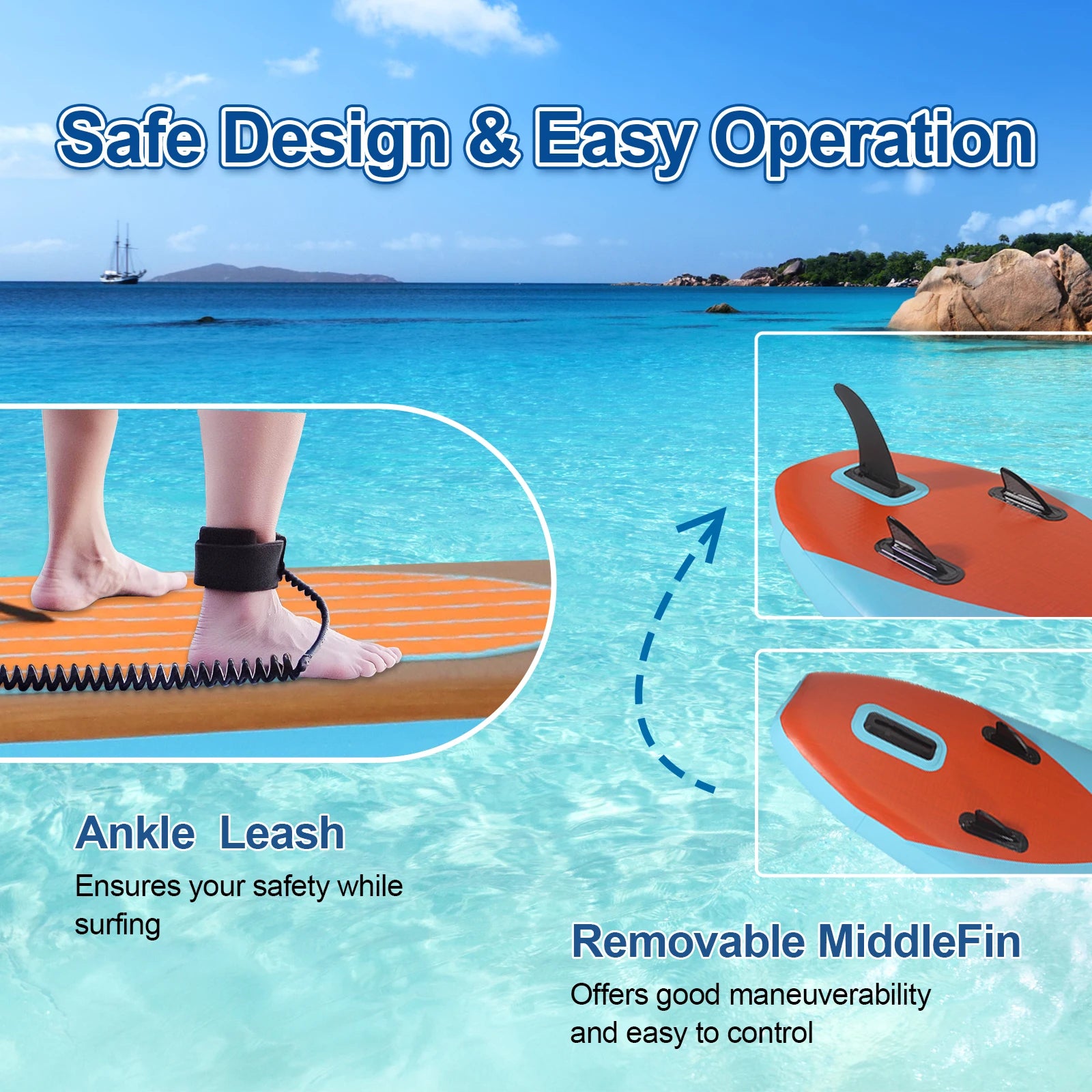 Wood-Grain Inflatable Stand-Up Paddle Board (SUP) — Complete Kit