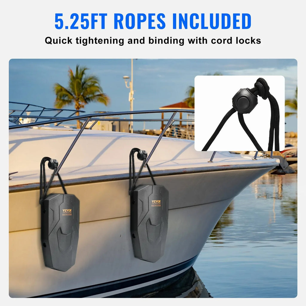 EVA Boat Fenders — 8.6" × 16", with Ropes & Storage Bag