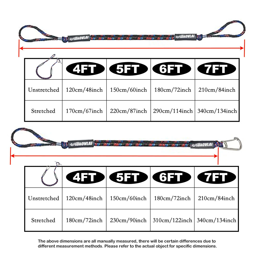 Bungee Dock Lines — 6ft, 2200 lb, Stainless Hooks (2-Pack)
