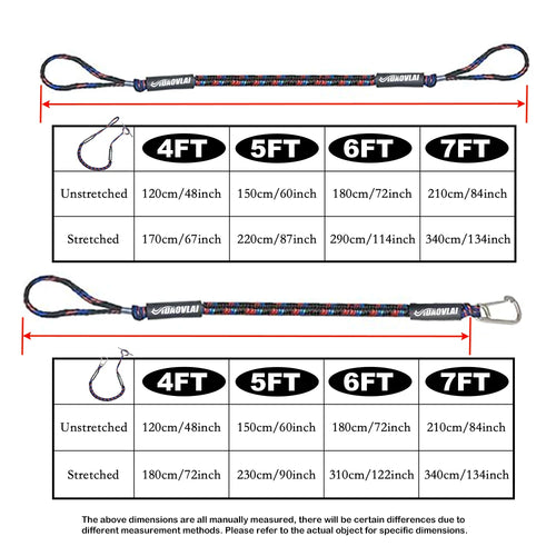 Bungee Dock Lines — 6ft, 2200 lb, Stainless Hooks (2-Pack)