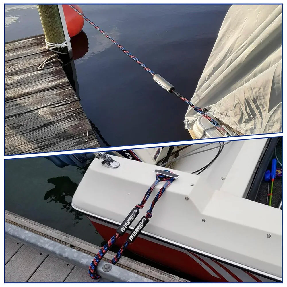 Bungee Dock Lines — 6ft, 2200 lb, Stainless Hooks (2-Pack)