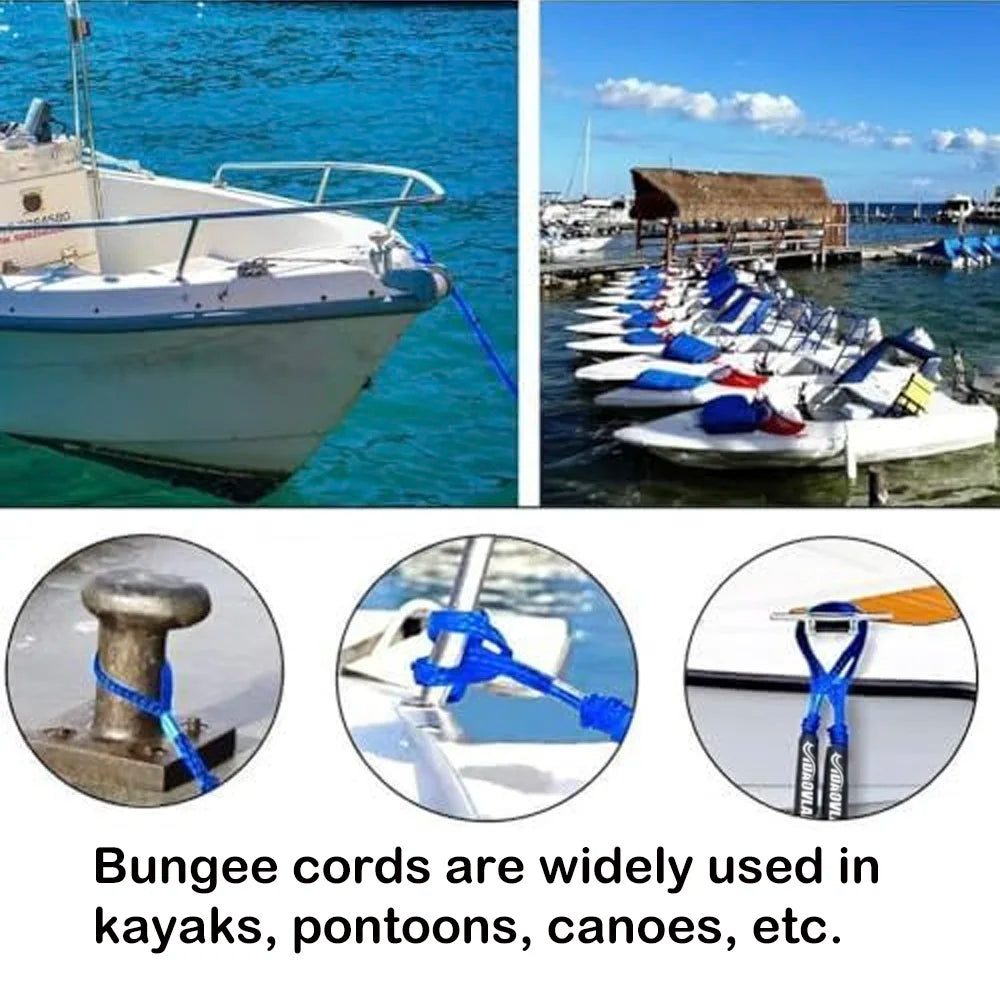 Bungee Dock Lines — 6ft, 2200 lb, Stainless Hooks (2-Pack)