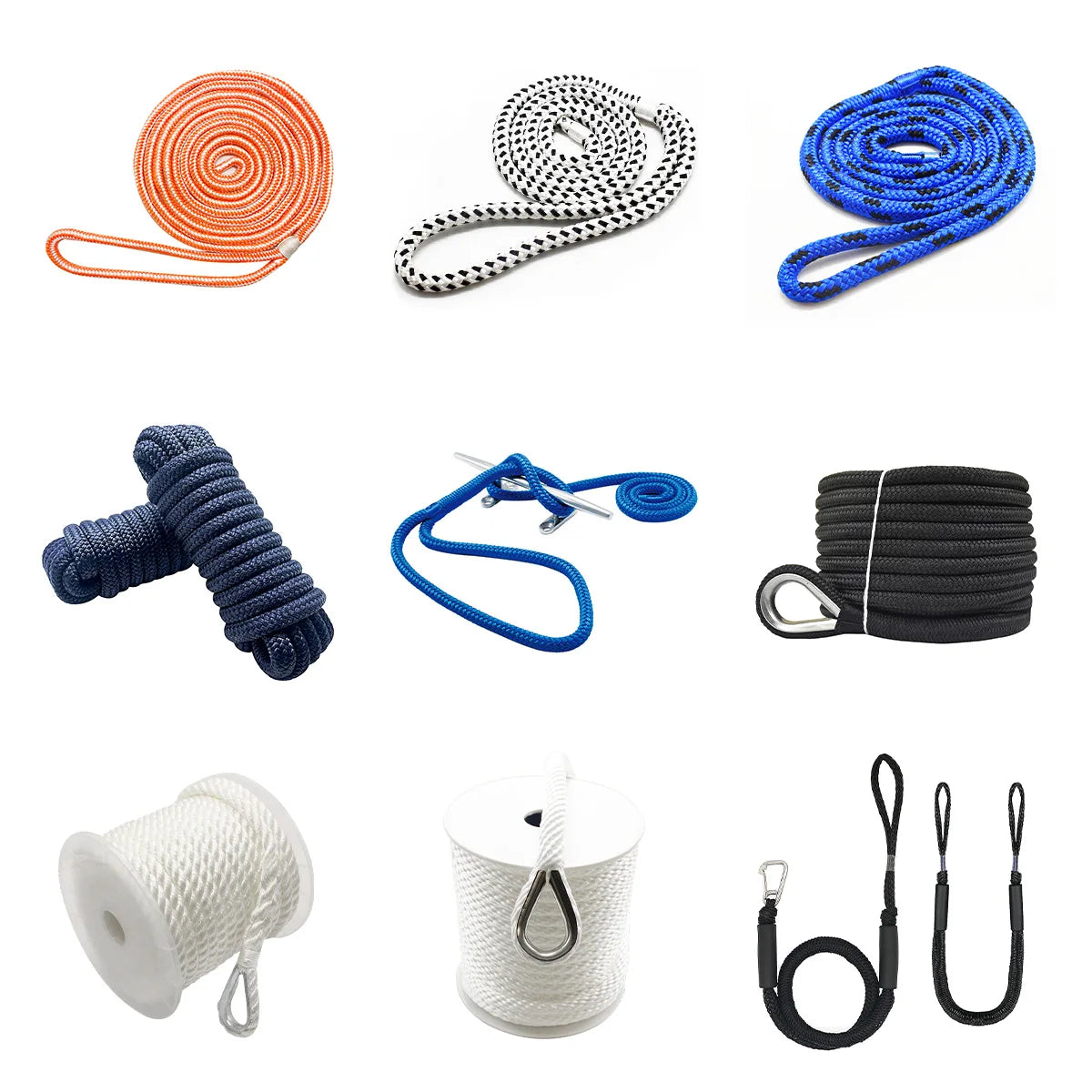 Double-Braided Nylon Dock Rope — Marine Grade
