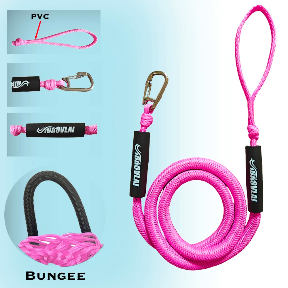 Bungee Dock Lines — 6ft, 2200 lb, Stainless Hooks (2-Pack)